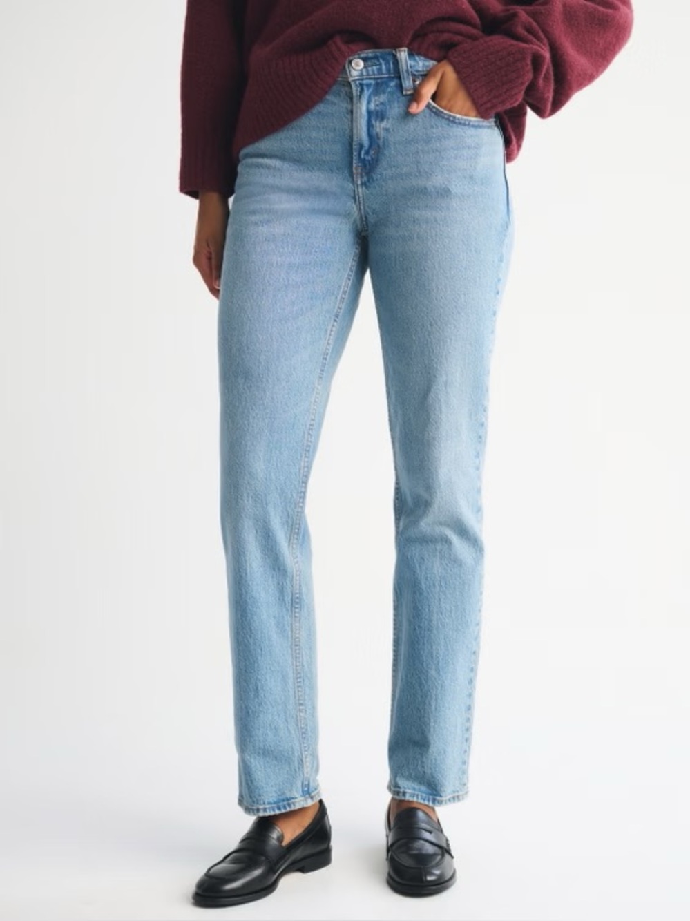 Abercrombie & Fitch Curve Love The ’90s Straight Mid Rise Jeans